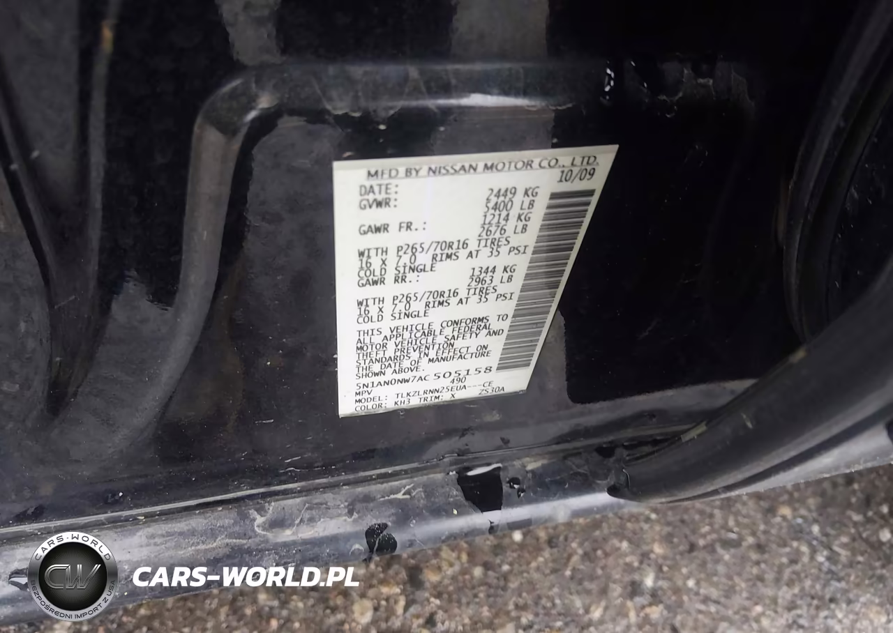 2010 Nissan Xterra S VIN:5N1AN0NW7AC505158 - 9