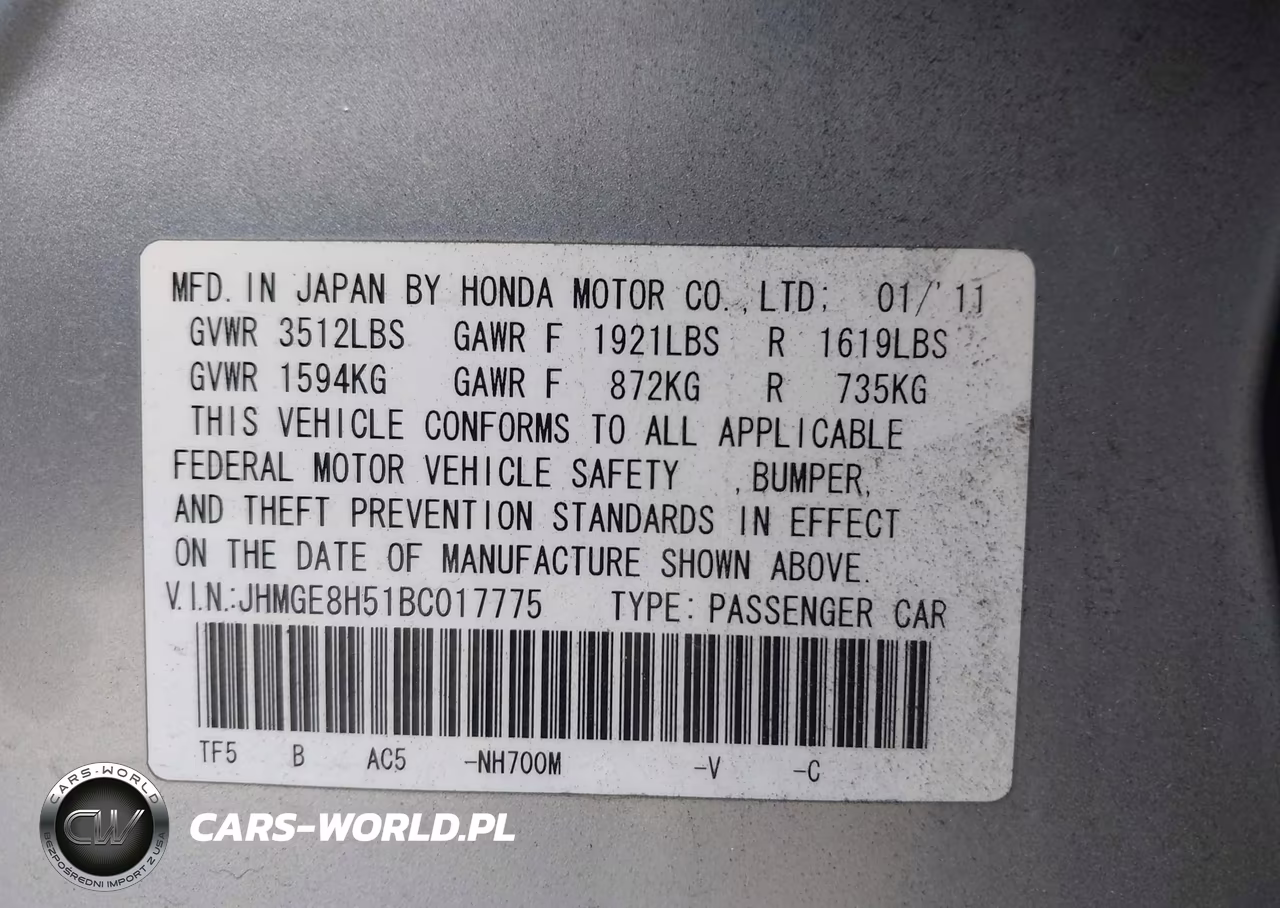 2011 Honda Fit Sport VIN:JHMGE8H51BC017775 - 9
