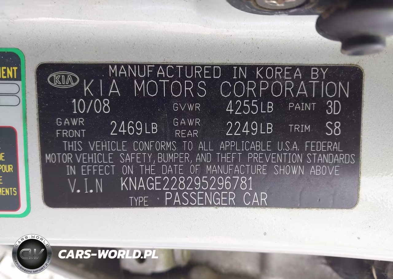 2009 Kia Optima Lx VIN:KNAGE228295296781 - 9