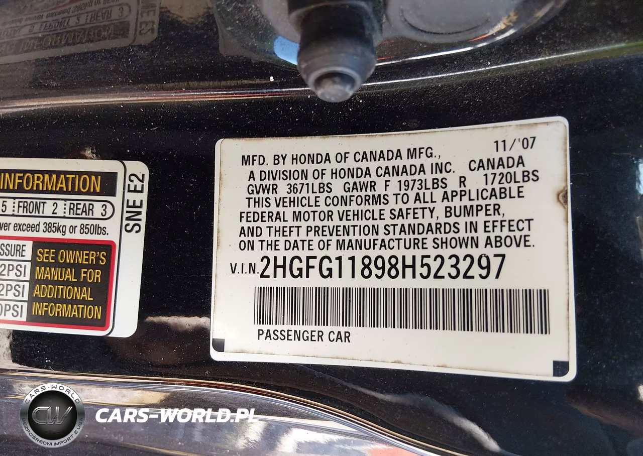 2008 Honda Civic Ex VIN:2HGFG11898H523297 - 9