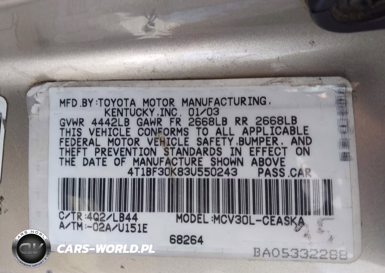 2003 Toyota Camry Se V6 VIN:4T1BF30K83U550243 - 9