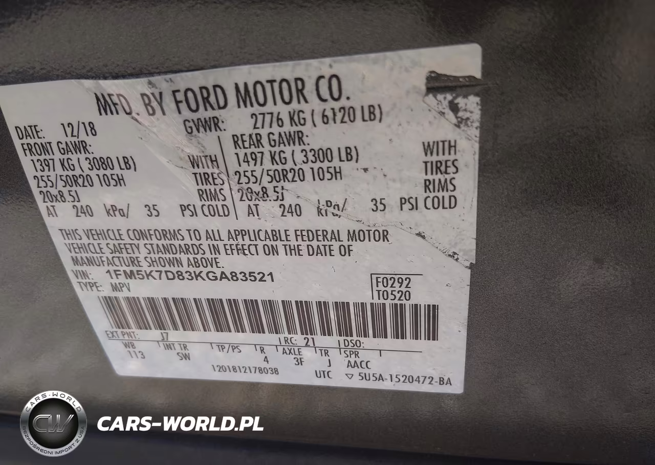 2019 Ford Explorer Xlt VIN:1FM5K7D83KGA83521 - 9
