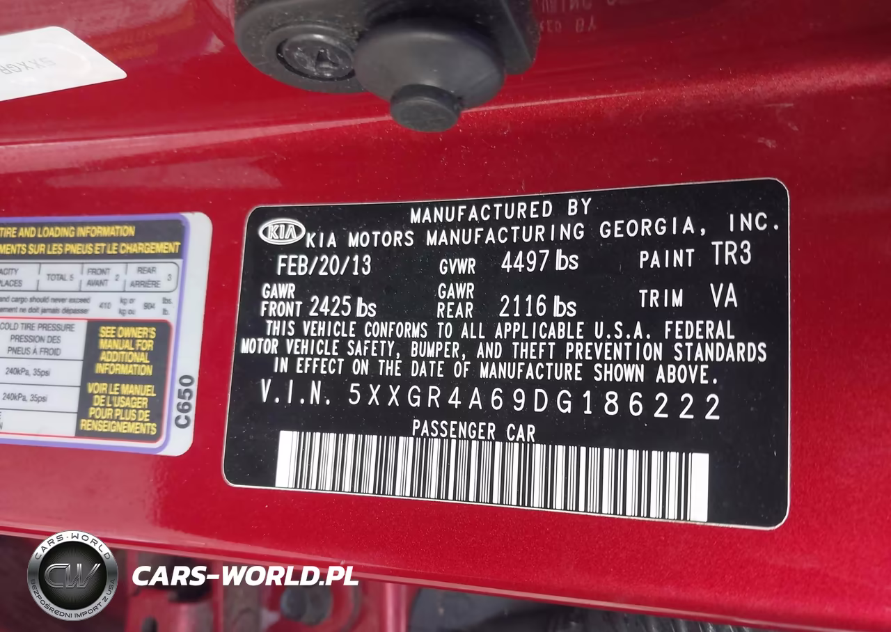 2013 Kia Optima Sx VIN:5XXGR4A69DG186222 - 9