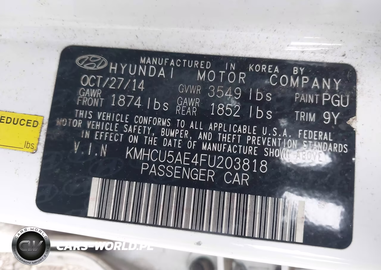 2015 Hyundai Accent Sport VIN:KMHCU5AE4FU203818 - 9