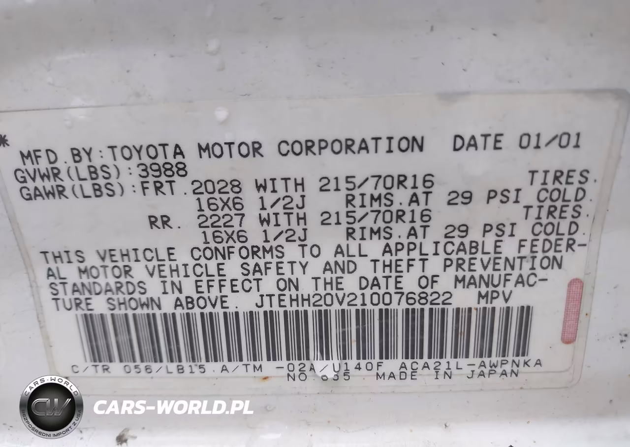 2001 Toyota Rav4 VIN:JTEHH20V210076822 - 9