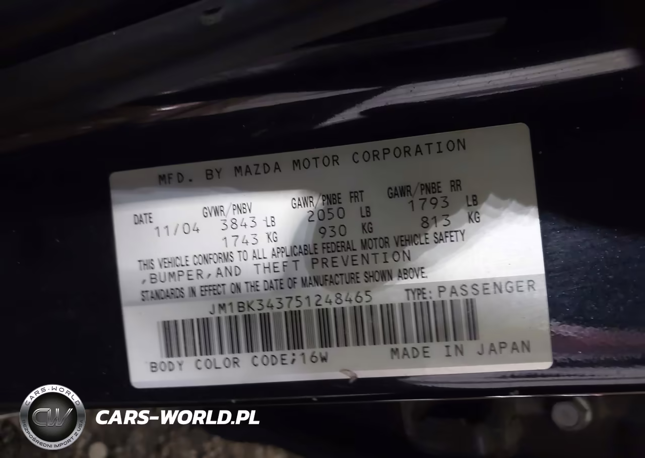 2005 Mazda Mazda3 S VIN:JM1BK343751248465 - 9