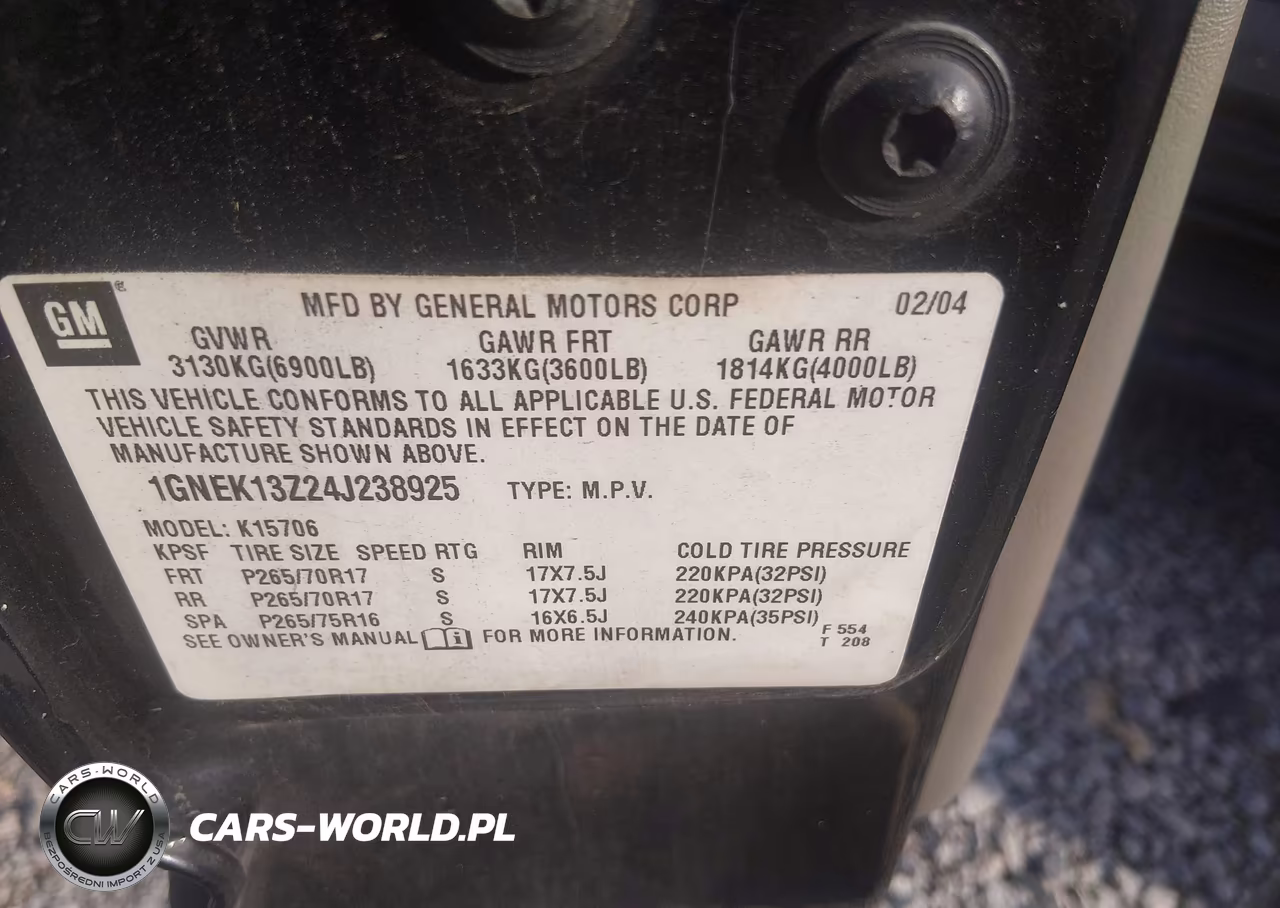 2004 Chevrolet Tahoe Lt VIN:1GNEK13Z24J238925 - 9