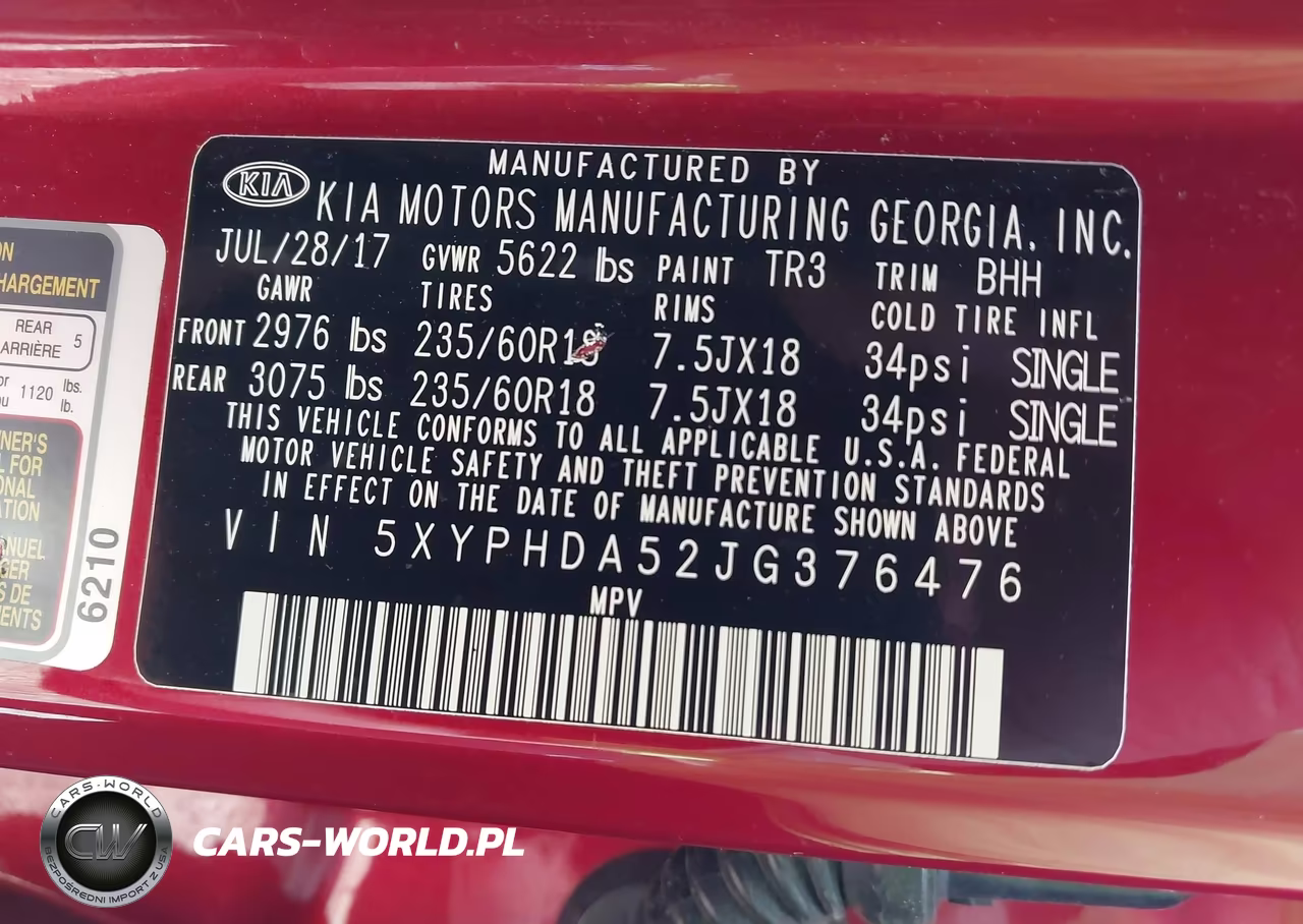2018 Kia Sorento 3.3L Ex VIN:5XYPHDA52JG376476 - 9