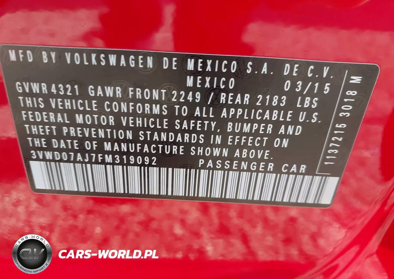 2015 Volkswagen Jetta 1.8T Se VIN:3VWD07AJ7FM319092 - 9