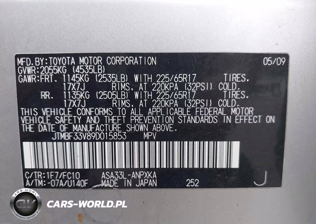 2009 Toyota Rav4 VIN:JTMBF33V89D015853 - 9