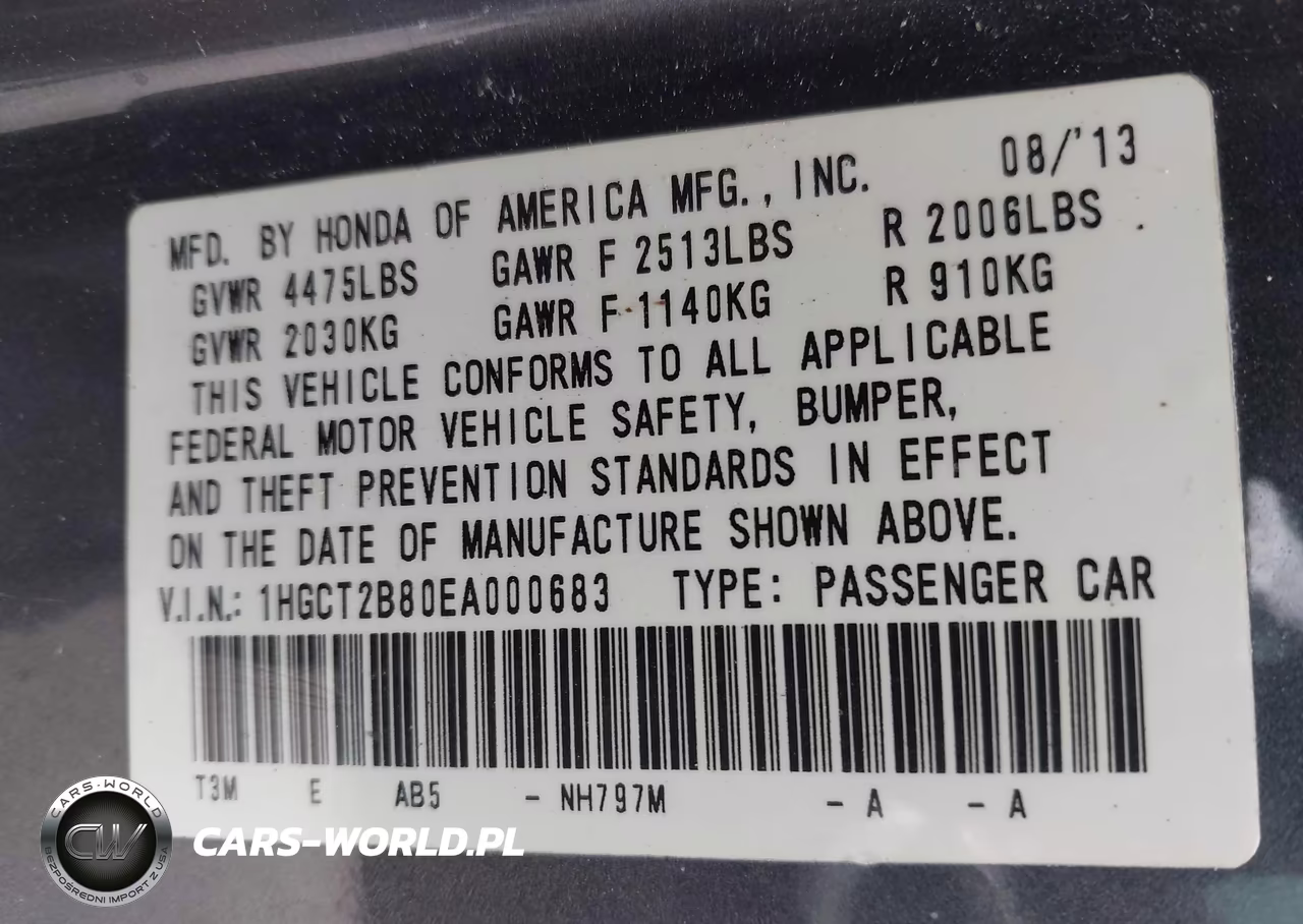 2014 Honda Accord Ex-L V-6 VIN:1HGCT2B80EA000683 - 9