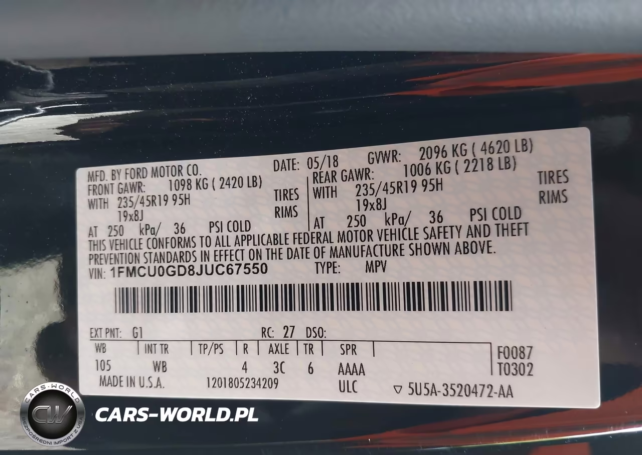 2018 Ford Escape Se VIN:1FMCU0GD8JUC67550 - 9