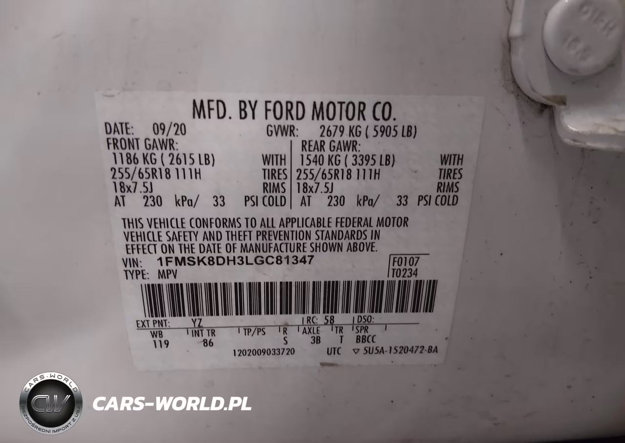 2020 Ford Explorer Xlt VIN:1FMSK8DH3LGC81347 - 9