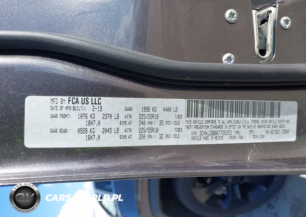 2019 Jeep Compass Altitude Fwd VIN:3C4NJCBB6KT726373 - 9