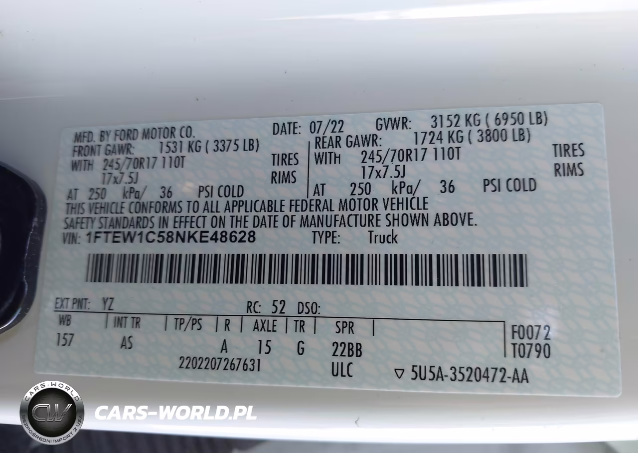 2022 Ford F-150 Xl VIN:1FTEW1C58NKE48628 - 9