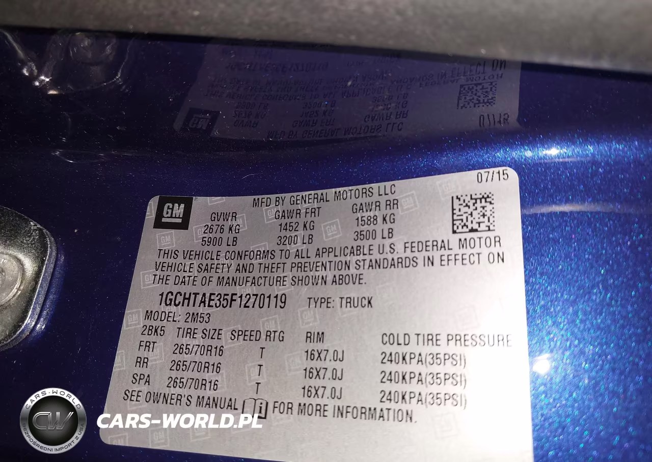 2015 Chevrolet Colorado Wt VIN:1GCHTAE35F1270119 - 9