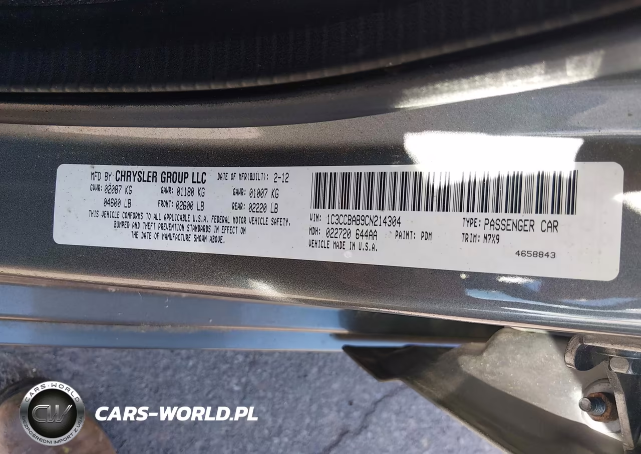 2012 Chrysler 200 Lx VIN:1C3CCBAB9CN214304 - 9