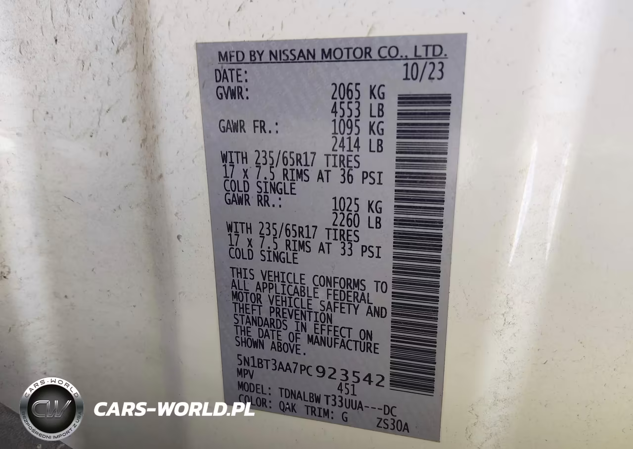 2023 Nissan Rogue S Fwd VIN:5N1BT3AA7PC923542 - 9