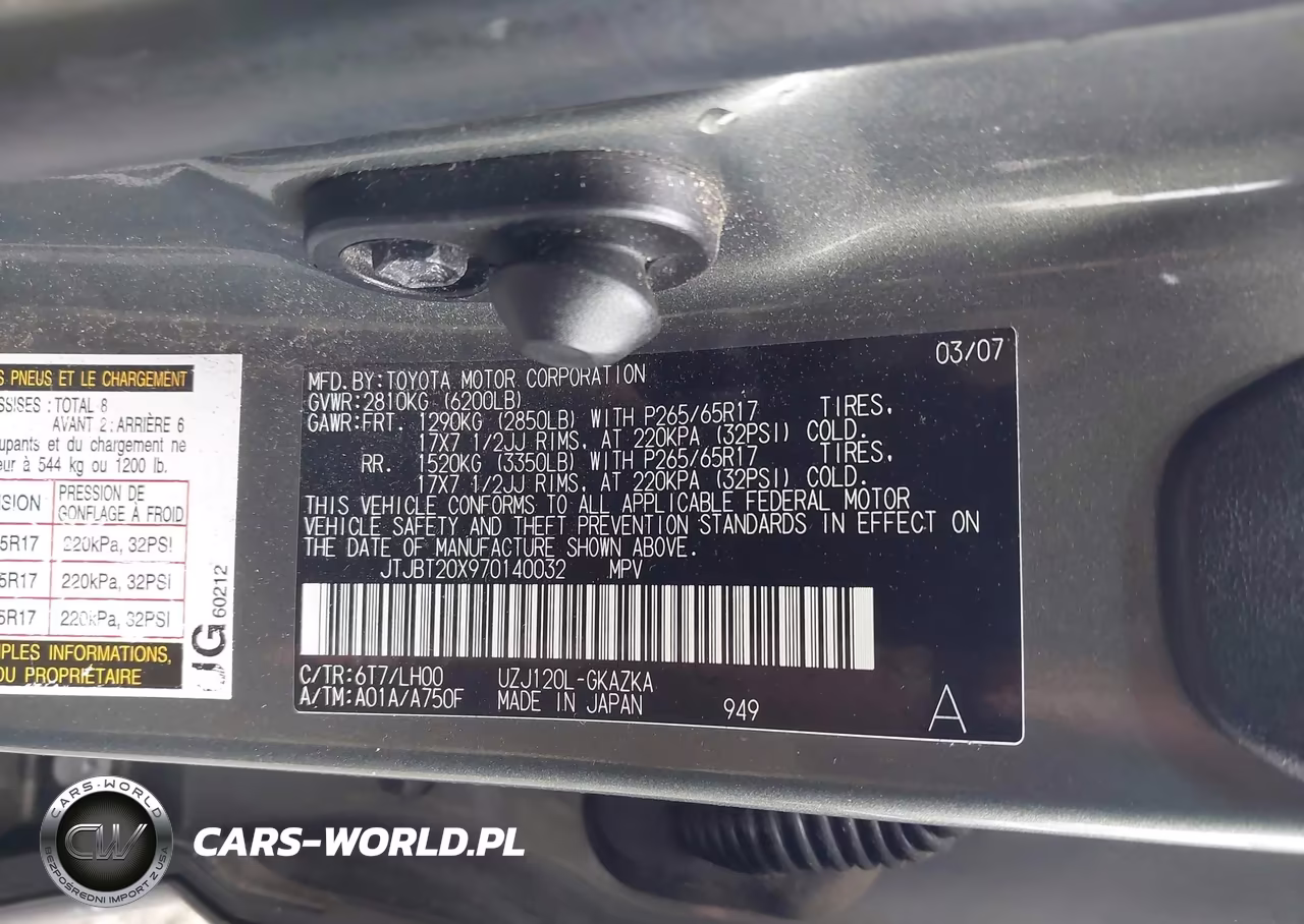 2007 Lexus Gx 470 VIN:JTJBT20X970140032 - 9