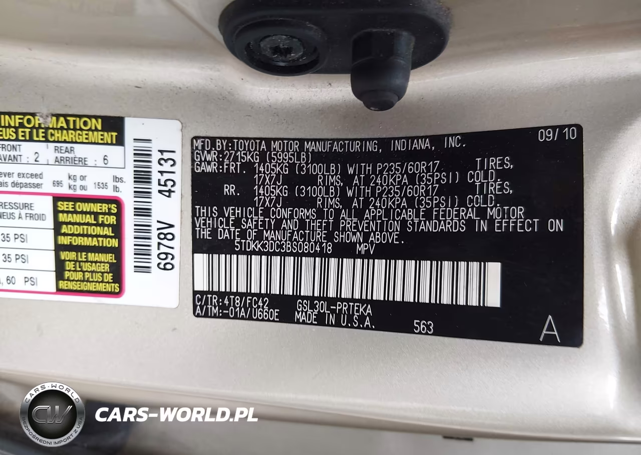 2011 Toyota Sienna Le V6 VIN:5TDKK3DC3BS080418 - 9