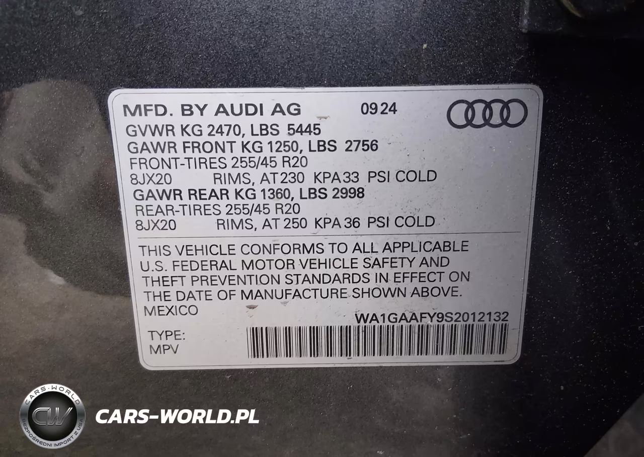 2025 Audi Q5 Premium 45 Tfsi S Line Quattro VIN:WA1GAAFY9S2012132 - 9