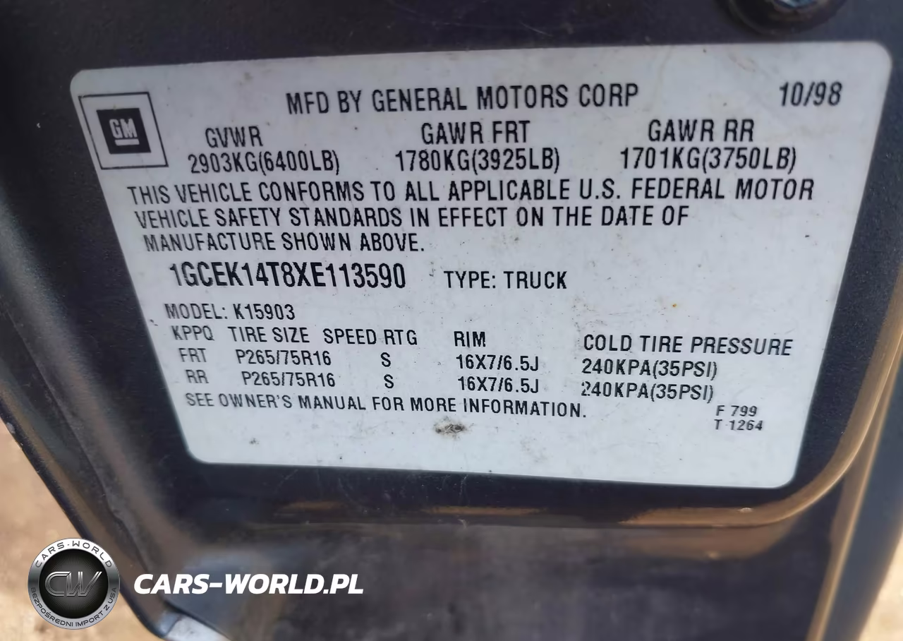 1999 Chevrolet Silverado 1500 Ls VIN:1GCEK14T8XE113590 - 9