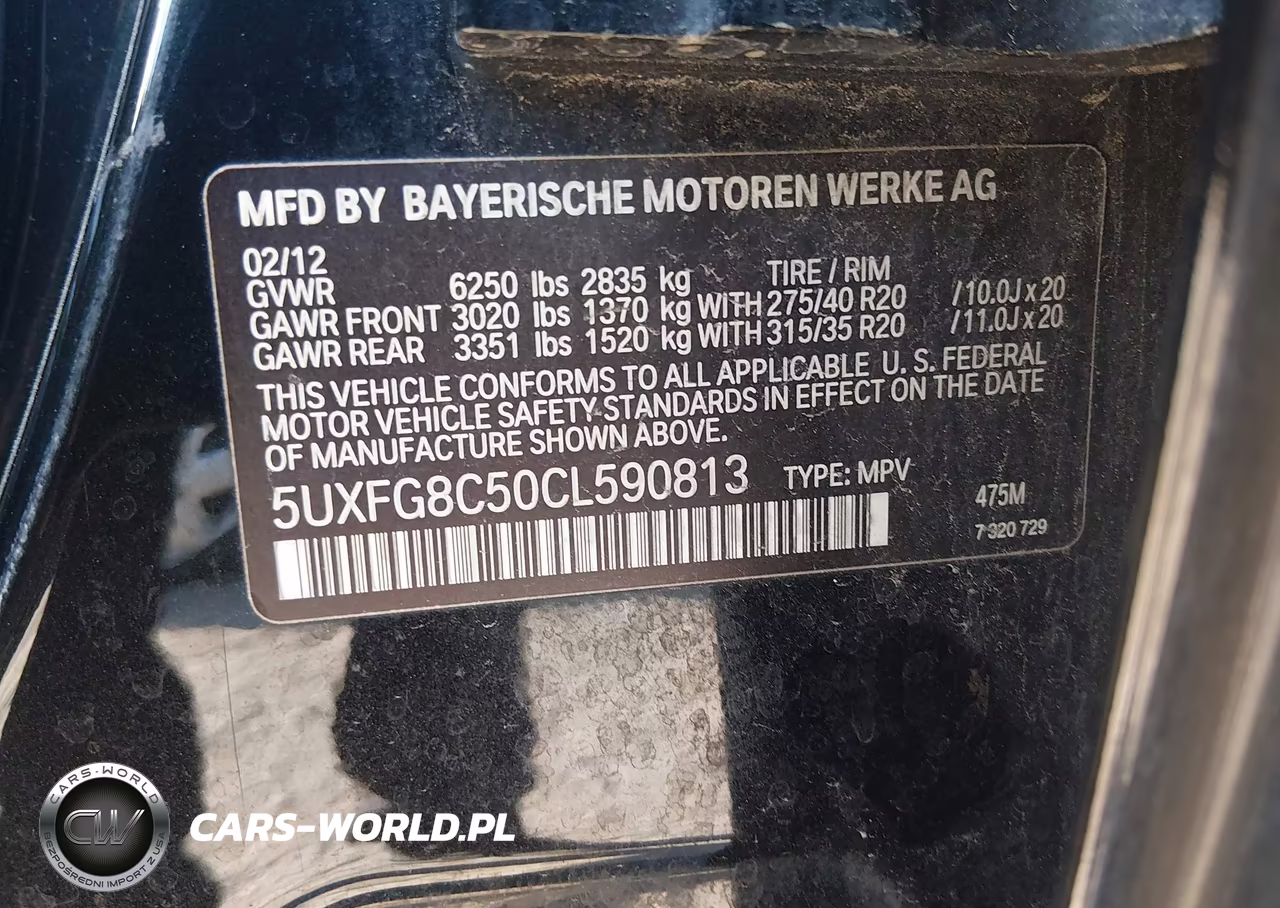 2012 BMW X6 xDrive50I VIN:5UXFG8C50CL590813 - 9