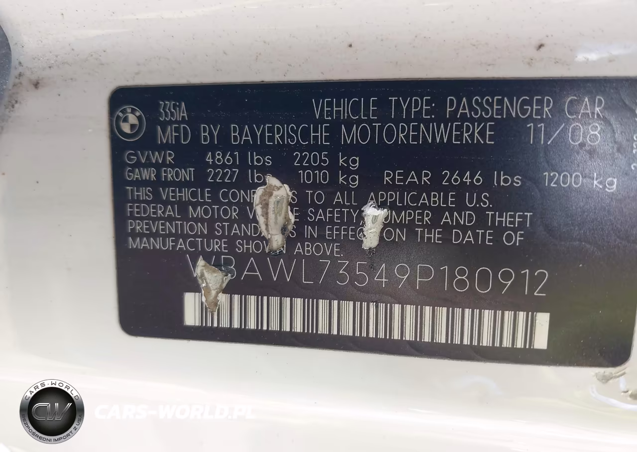 2009 BMW 335I VIN:WBAWL73549P180912 - 9