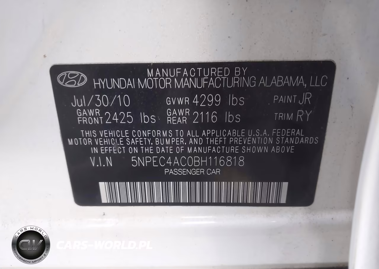 2011 Hyundai Sonata Limited VIN:5NPEC4AC0BH116818 - 9