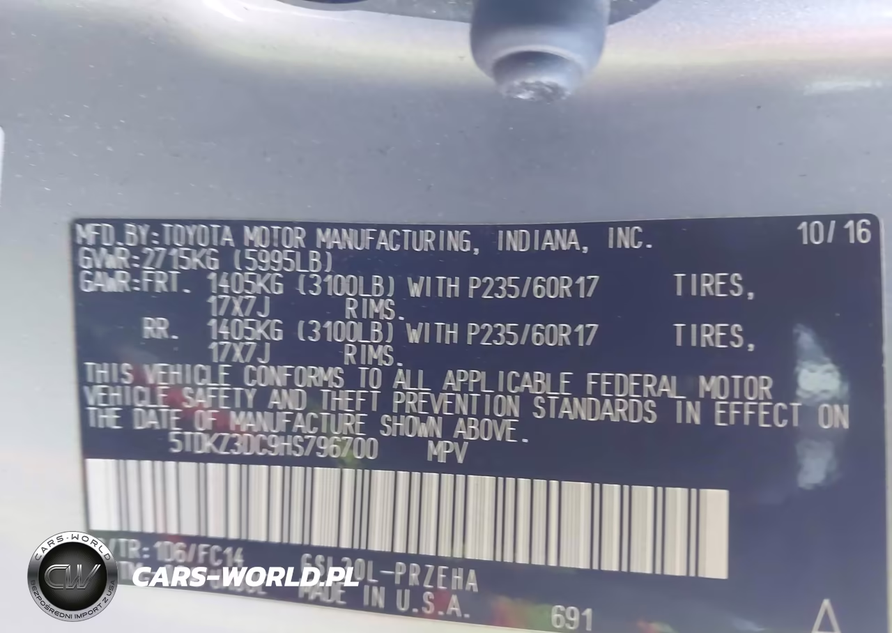 2017 Toyota Sienna Le 8 Passenger VIN:5TDKZ3DC9HS796700 - 9