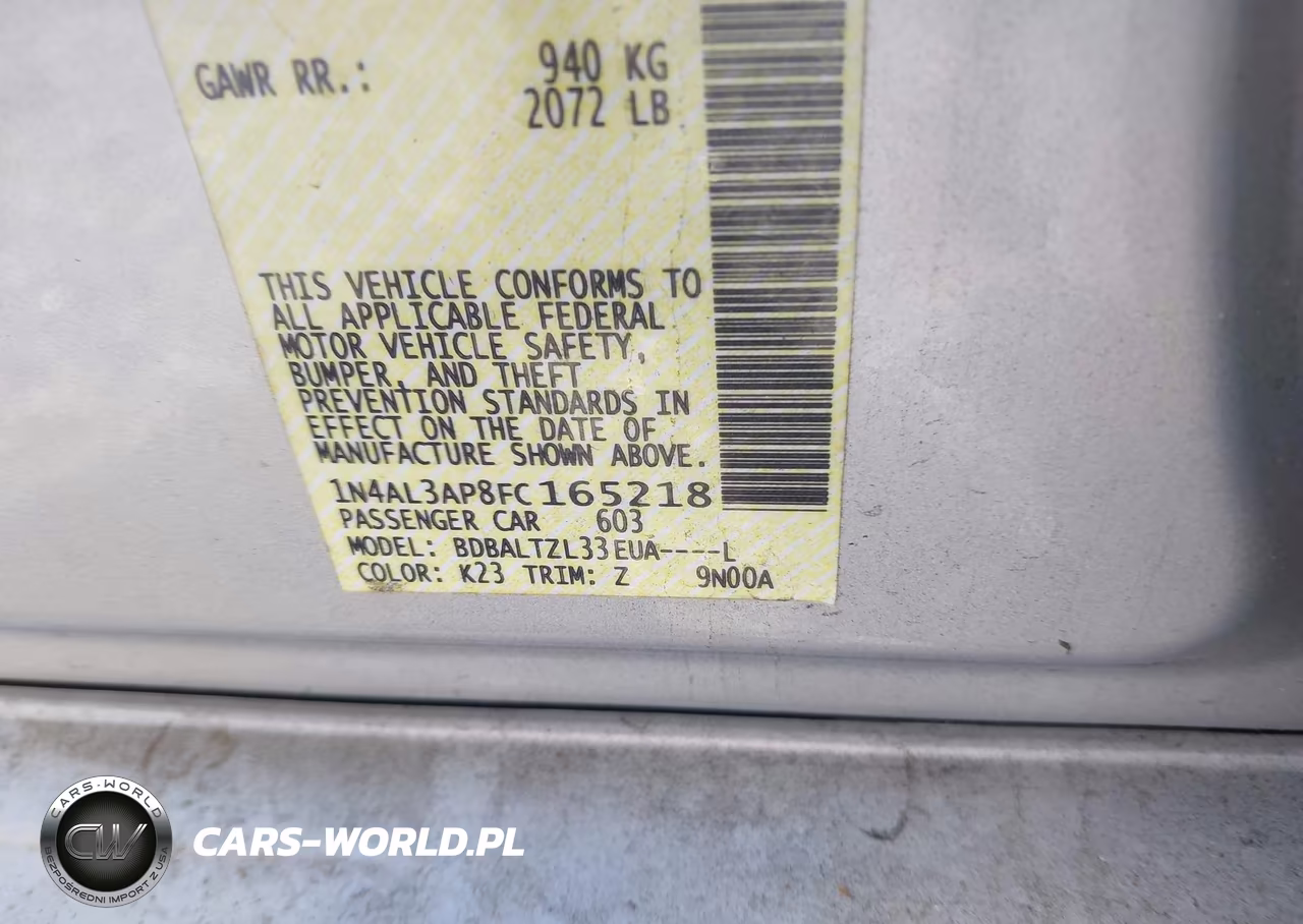 2015 Nissan Altima 2.5 Sl VIN:1N4AL3AP8FC165218 - 9