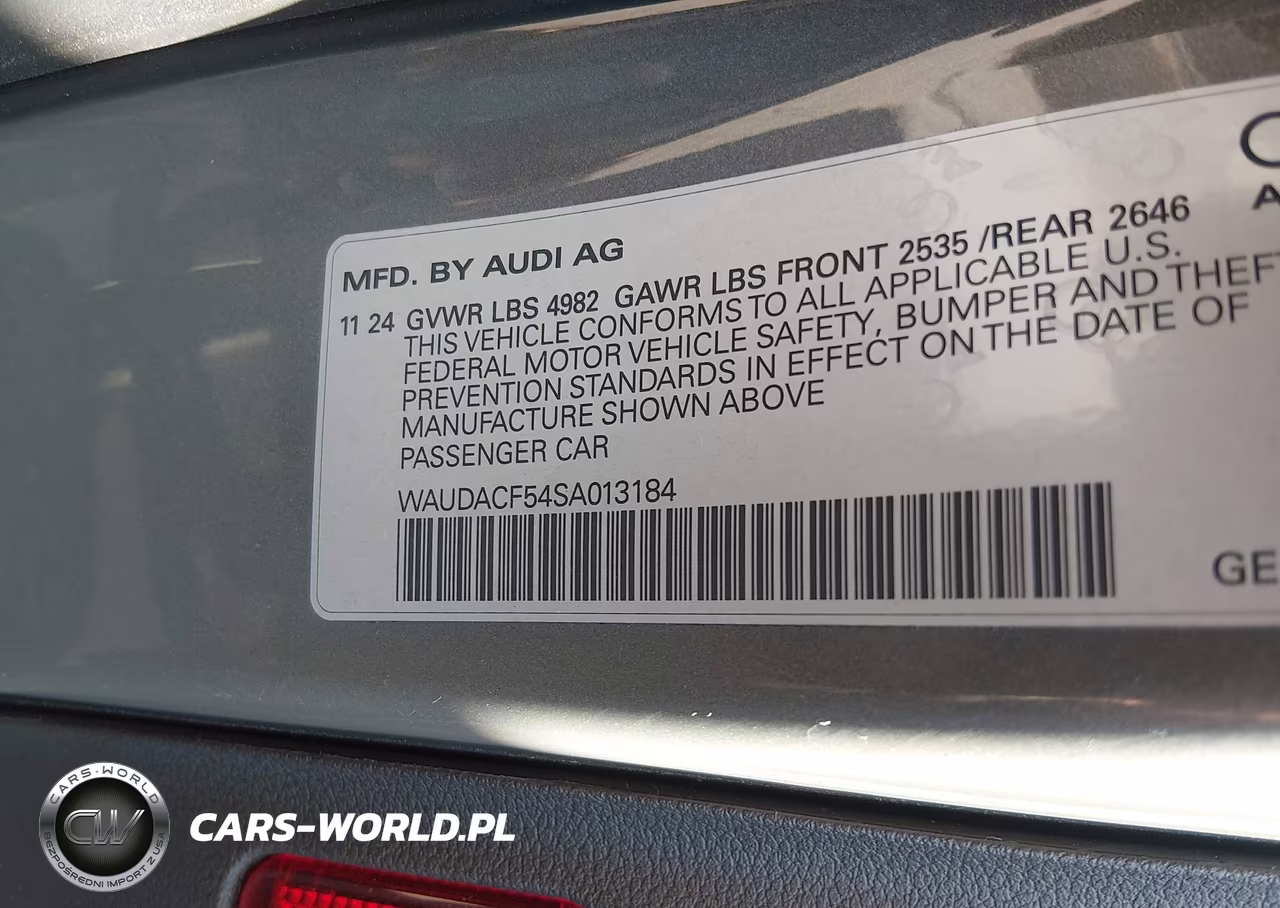 2025 Audi A5 Sportback Premium 45 Tfsi S Line Quattro S Tronic VIN:WAUDACF54SA013184 - 9