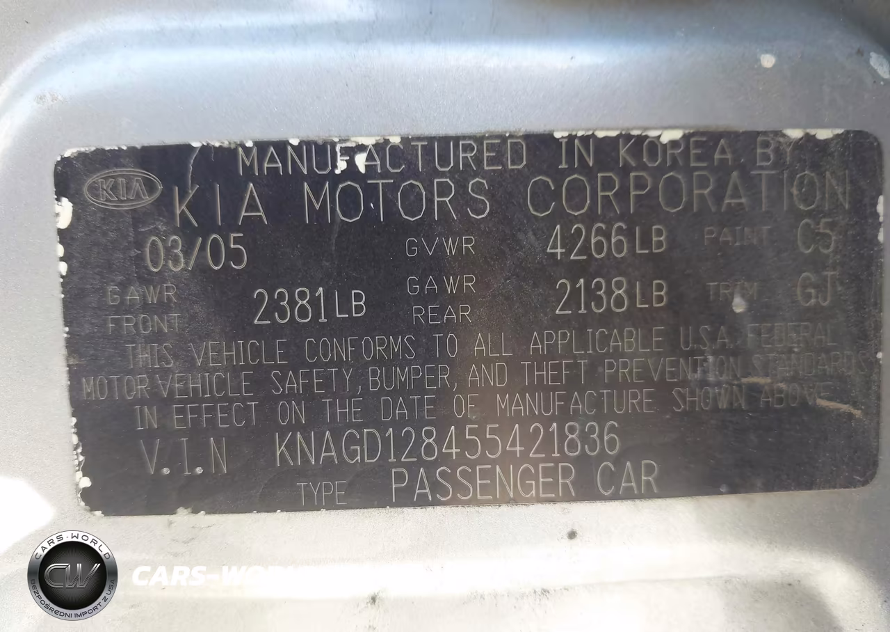 2005 Kia Optima Ex V6-Lx V6 VIN:KNAGD128455421836 - 9
