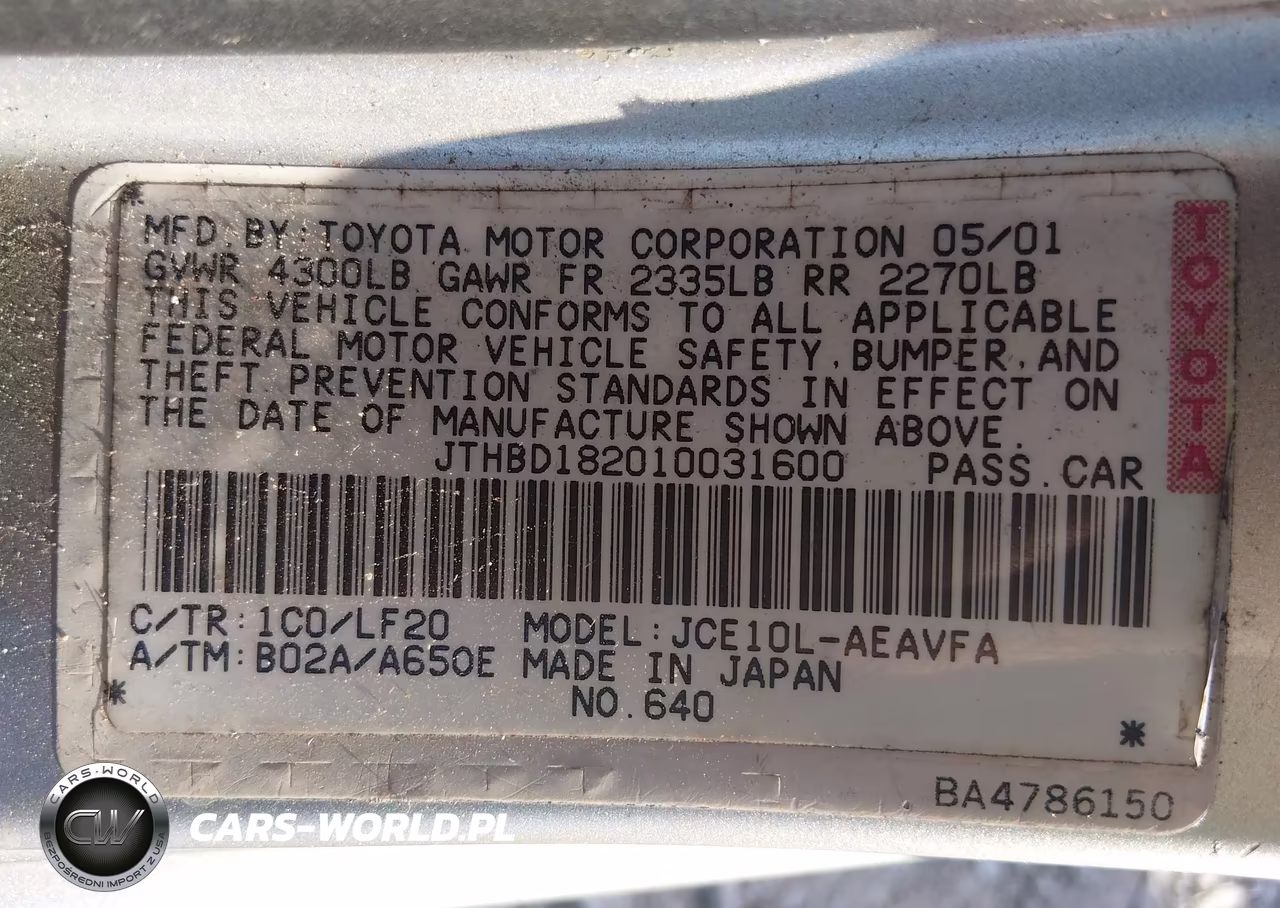 2001 Lexus Is 300 VIN:JTHBD182010031600 - 9