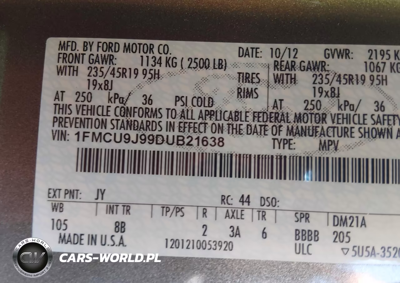 2013 Ford Escape Titanium VIN:1FMCU9J99DUB21638 - 9