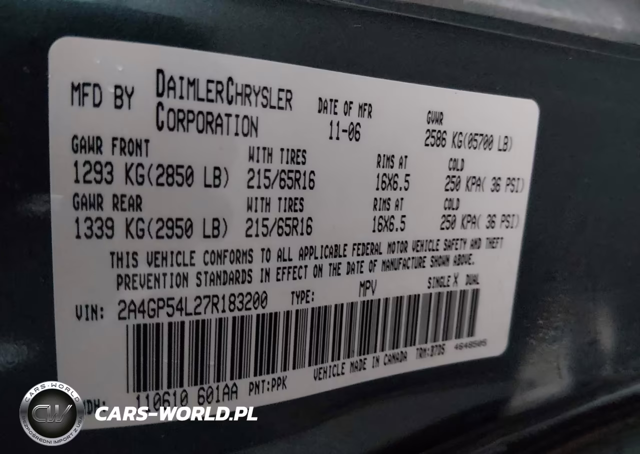 2007 Chrysler Town & Country Touring VIN:2A4GP54L27R183200 - 9
