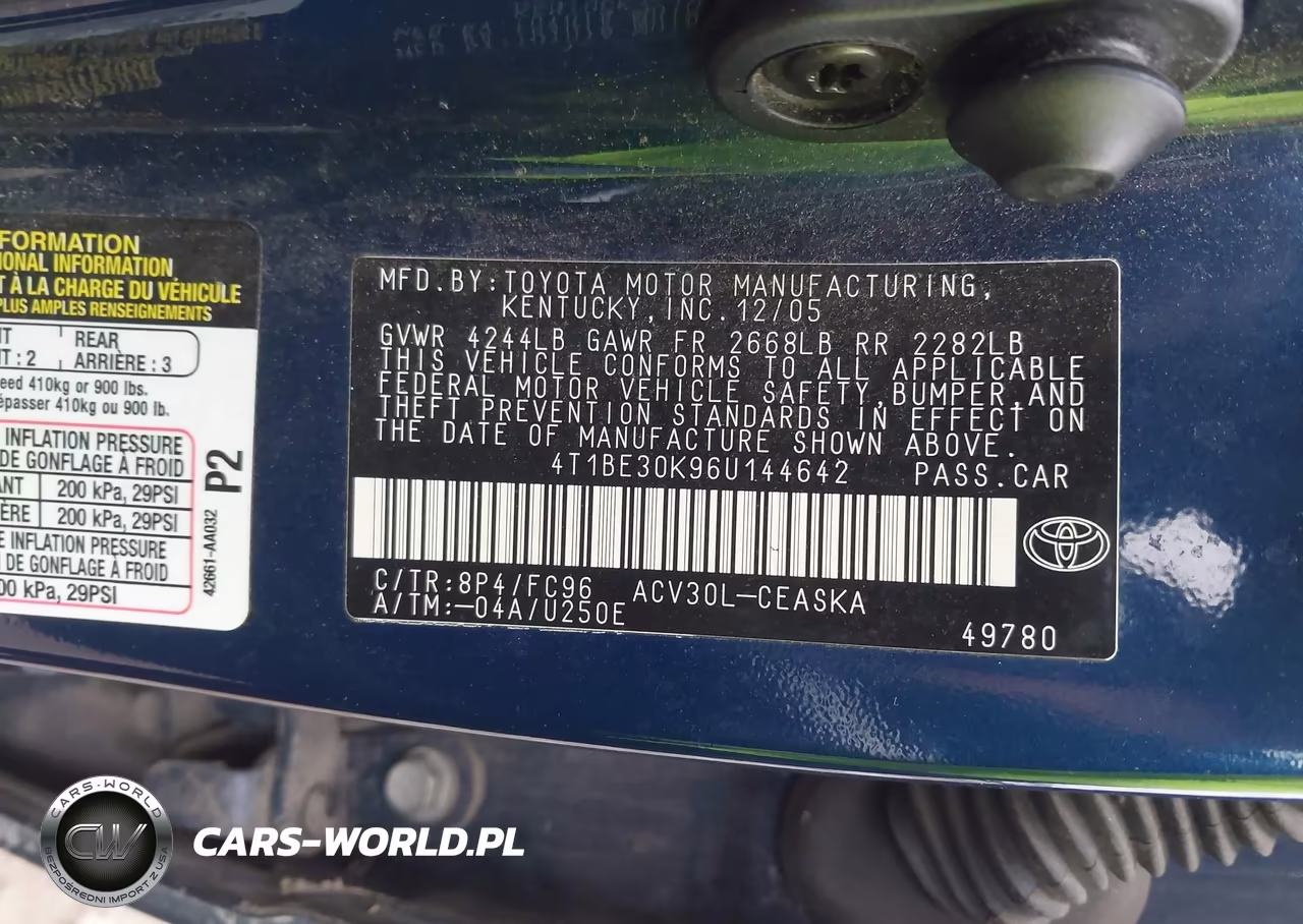 2006 Toyota Camry Se VIN:4T1BE30K96U144642 - 9