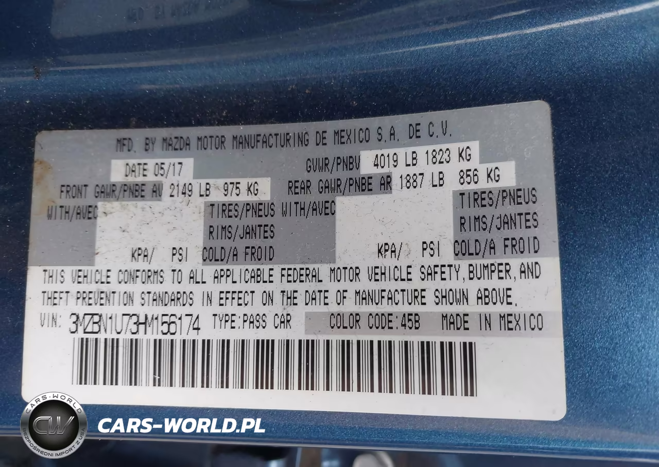 2017 Mazda Mazda3 Sport VIN:3MZBN1U73HM156174 - 9