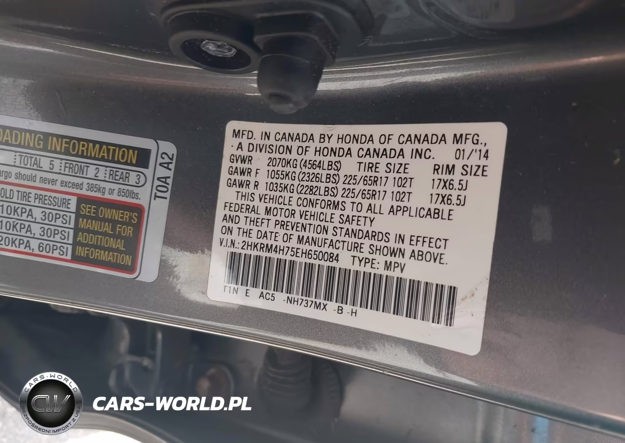 2014 Honda Cr-V Ex-L VIN:2HKRM4H75EH650084 - 9