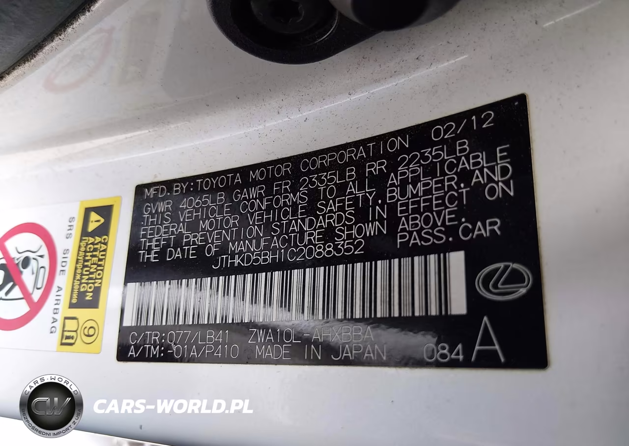 2012 Lexus Ct 200H Premium VIN:JTHKD5BH1C2088352 - 9