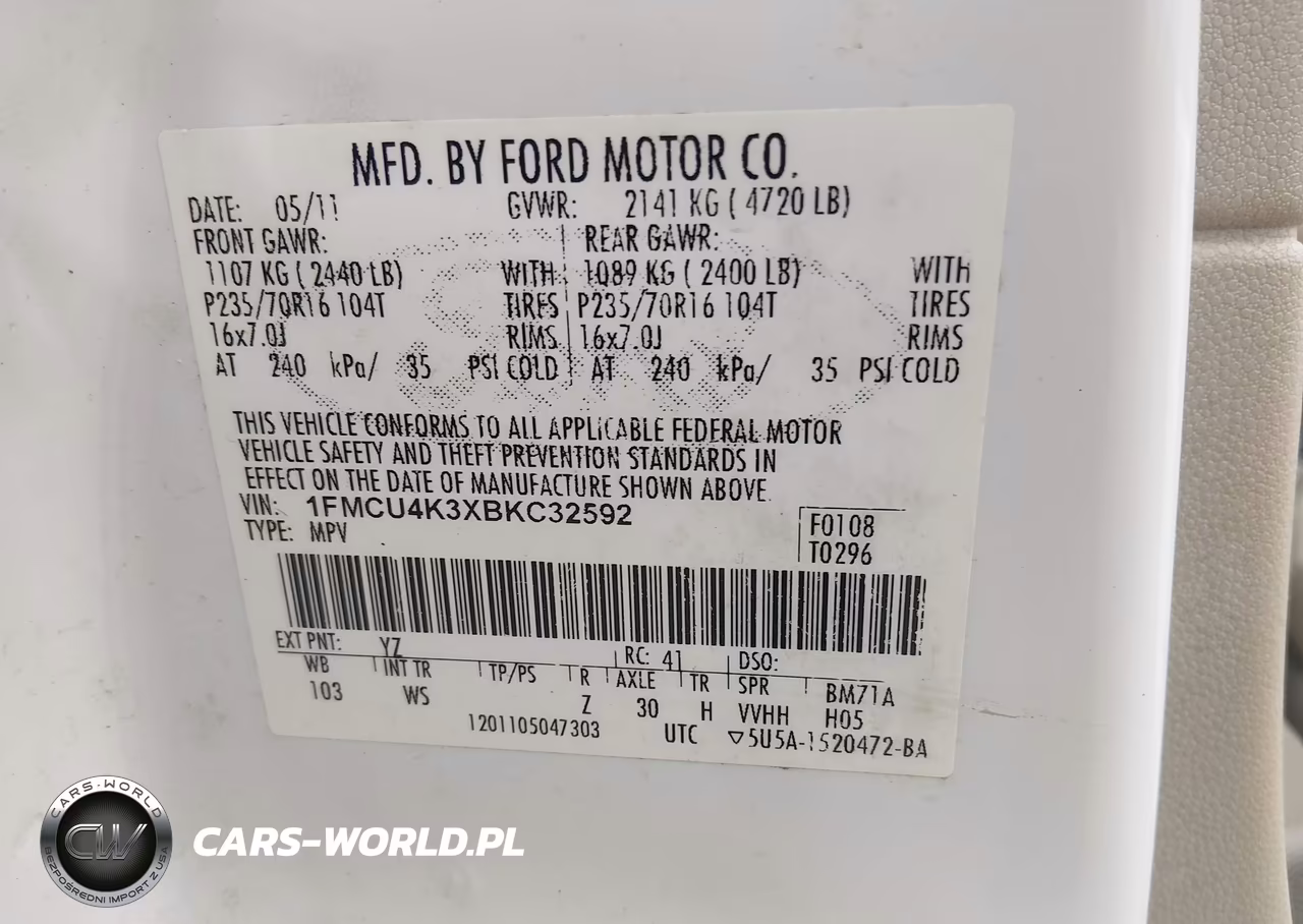 2011 Ford Escape Hybrid VIN:1FMCU4K3XBKC32592 - 9