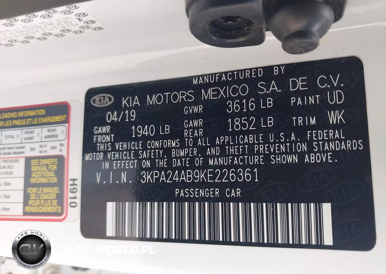 2019 Kia Rio S VIN:3KPA24AB9KE226361 - 9