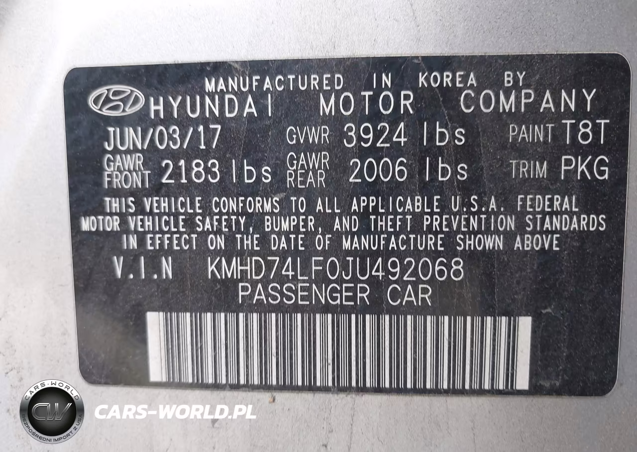 2018 Hyundai Elantra VIN:KMHD74LF0JU492068 - 9