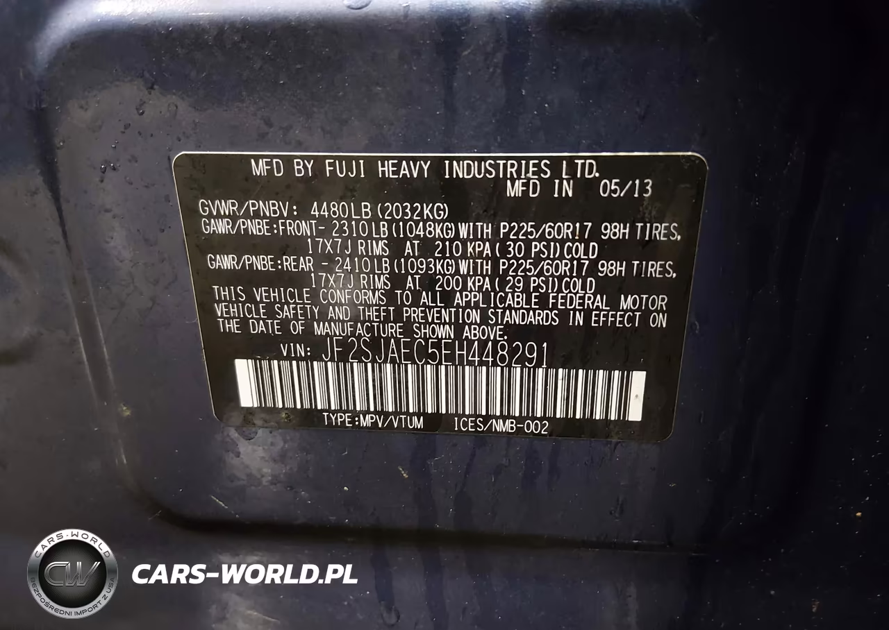 2014 Subaru Forester 2.5I Premium VIN:JF2SJAEC5EH448291 - 9