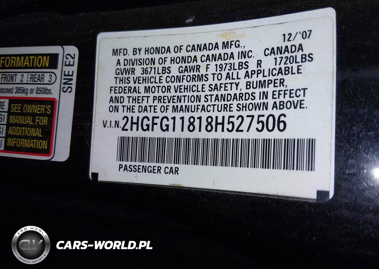2008 Honda Civic Ex VIN:2HGFG11818H527506 - 9