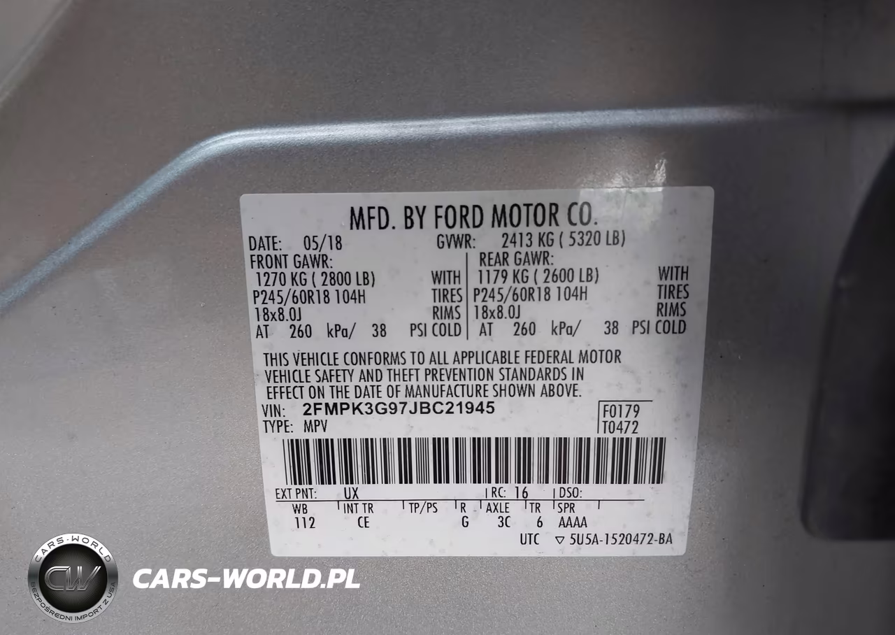 2018 Ford Edge Se VIN:2FMPK3G97JBC21945 - 9