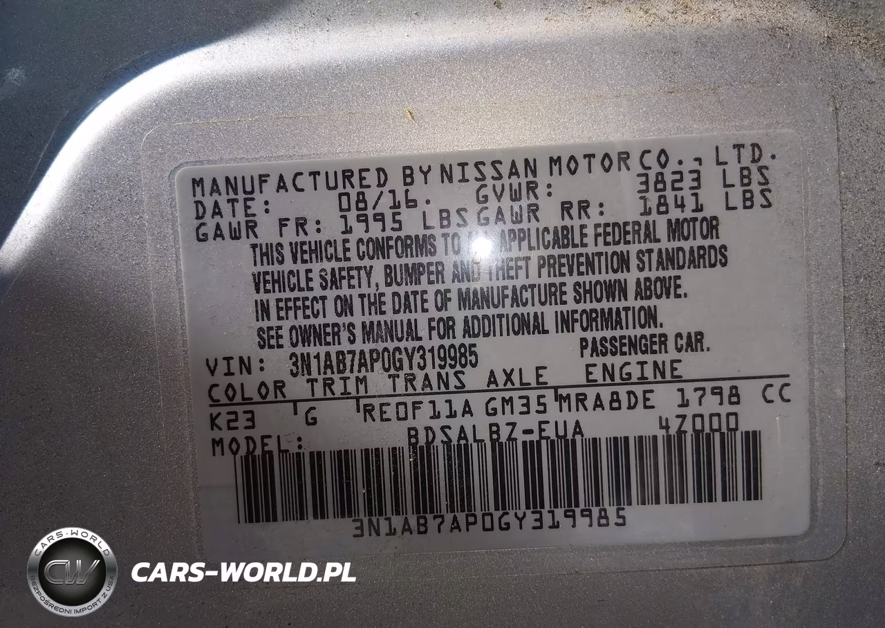 2016 Nissan Sentra S VIN:3N1AB7AP0GY319985 - 12