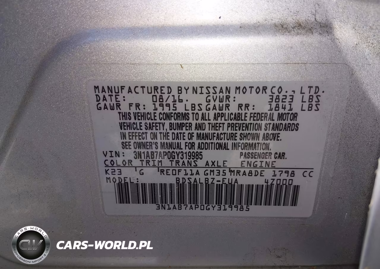 2016 Nissan Sentra S VIN:3N1AB7AP0GY319985 - 9