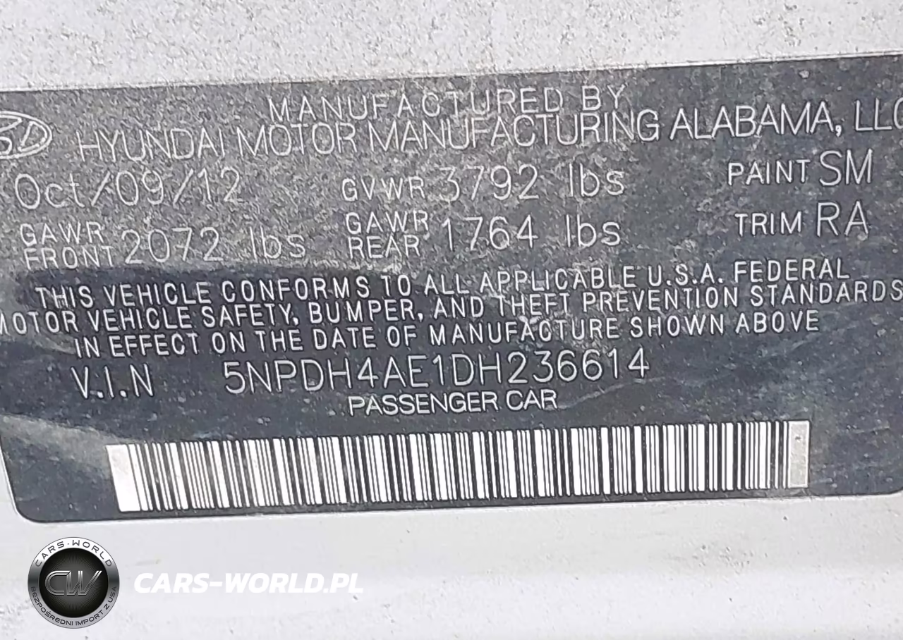 2013 Hyundai Elantra Gls VIN:5NPDH4AE1DH236614 - 9