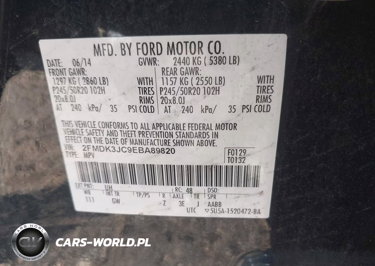 2014 Ford Edge Sel VIN:2FMDK3JC9EBA89820 - 9